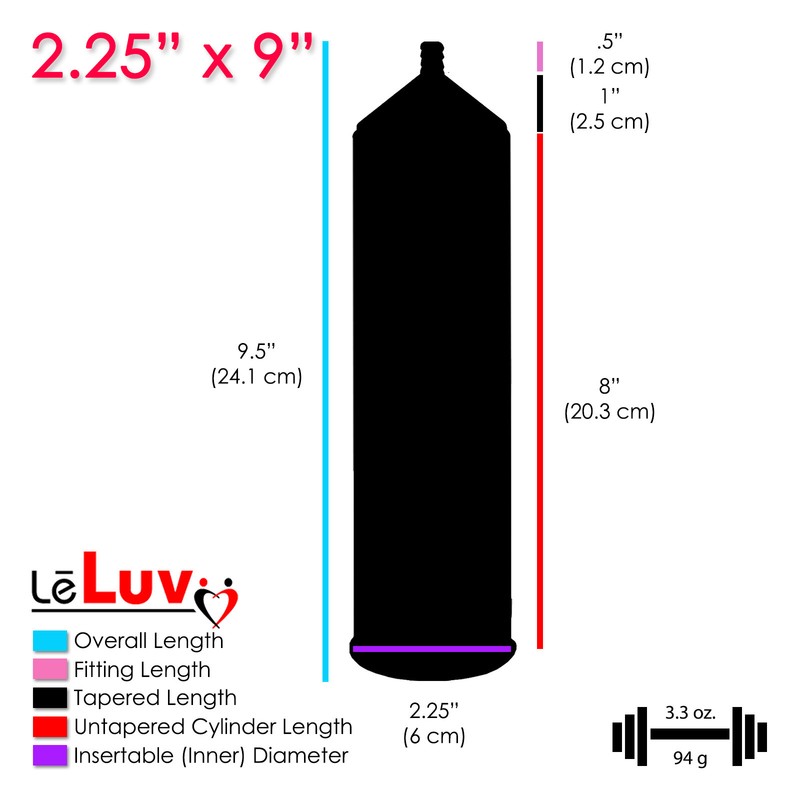 LeLuv Penis Pump EasyOp Zgrip | 3 Sizes, Black Seal, 8 Assorted Rings gallery