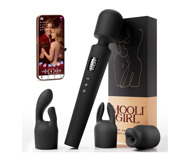 Smart App Control 4-in-1 Wand Vibrator Kit Women Clitoral G-Spot Nipple Massager
