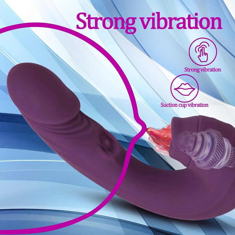 3 IN 1 J-shaped Sucking Patting Vibrator G-spot Dildo Clit Massager Stimulator gallery