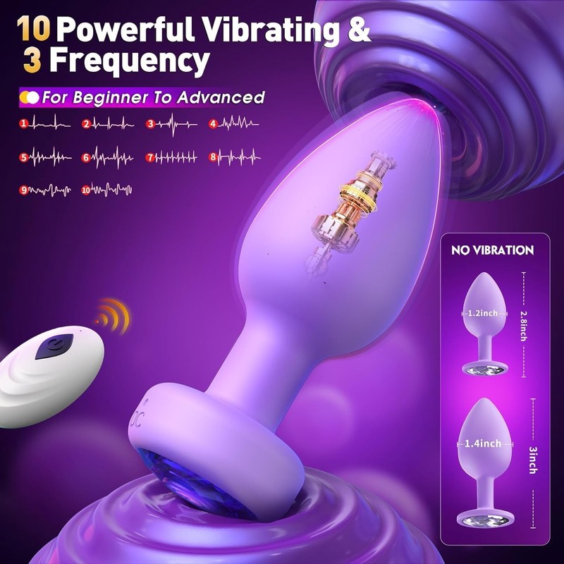 3Pcs Anal Plug Adult Sex Toy,Wireless Remote Control 10 Frequency Vibration gallery