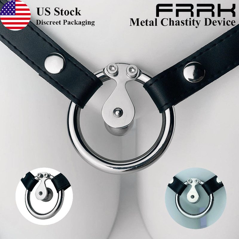 Male Chastity Device Stainless Steel Strapon Chastity Cage with Belt Ring
