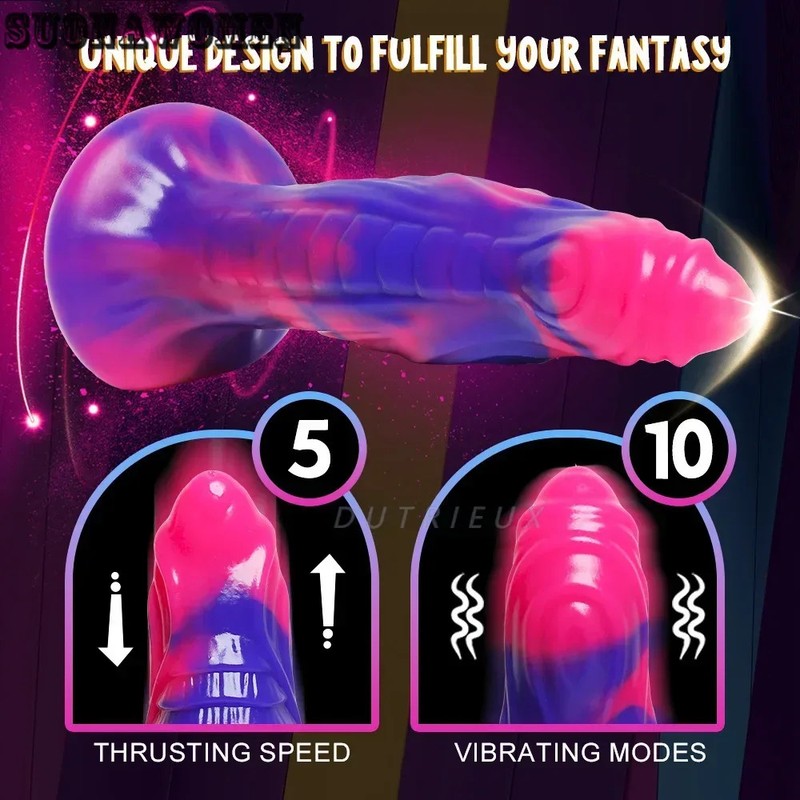 Electric Dildo Vibrator Retractable Penis Remote Control Anal Plug Silicone Toys gallery