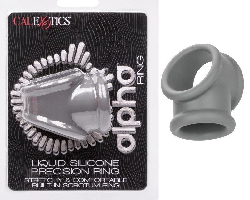 CalExotics Alpha Liquid Silicone Precision Penis and Ball Cock Ring Gray gallery