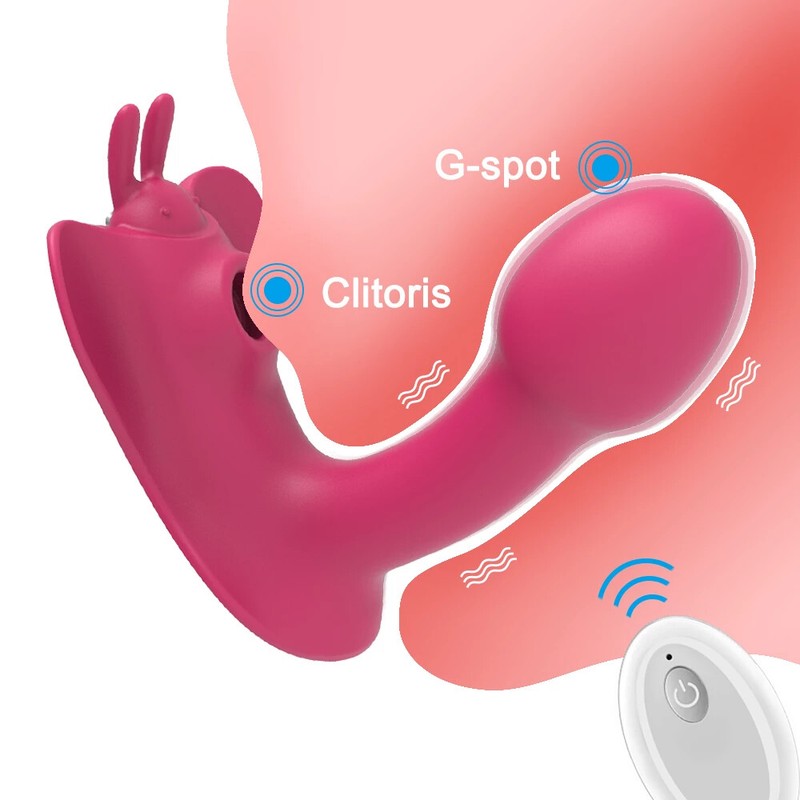 Remote Vibrator Sucker Dildo G spot Stimulator Butterfly Sex Toys For Women USA gallery