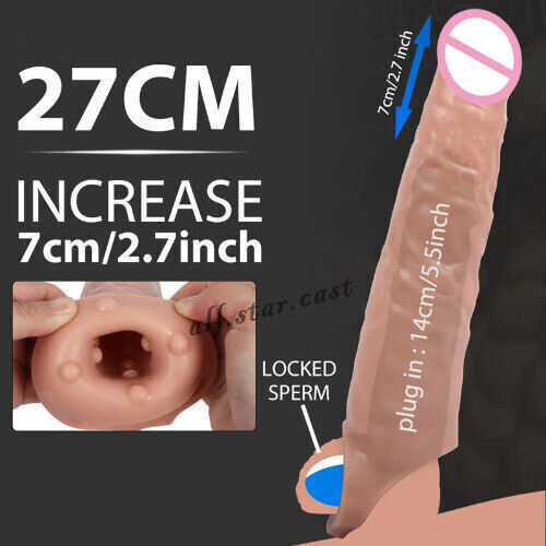 Penis Big Sleeve Reusable Silicone Condom Penile Stretcher Delay Enlarge gallery