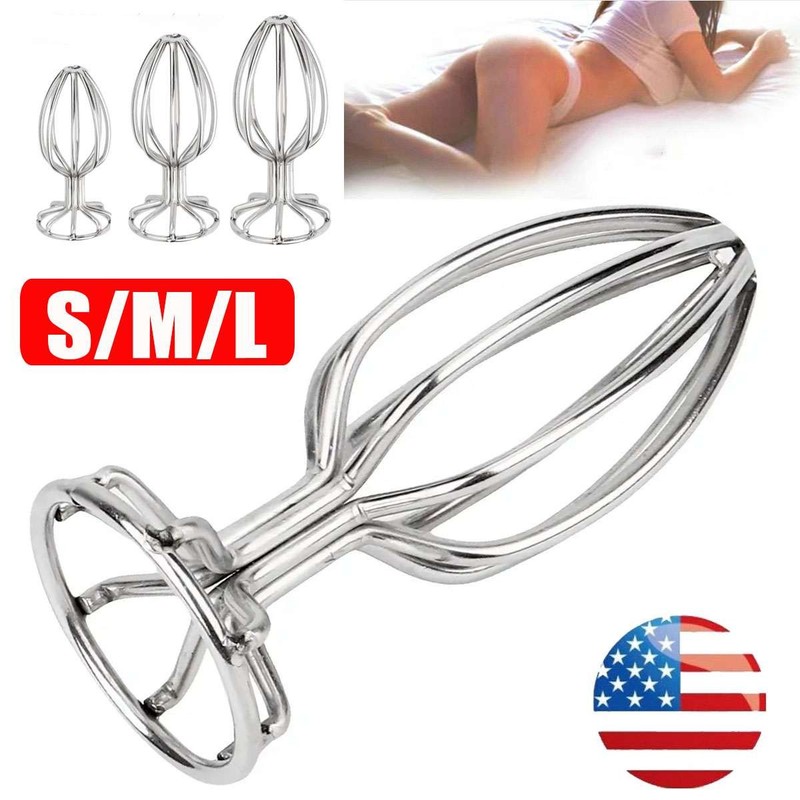 Stainless Steel Open Plug Vaginal Anal Spreader Speculum Stretching Dilator Toy