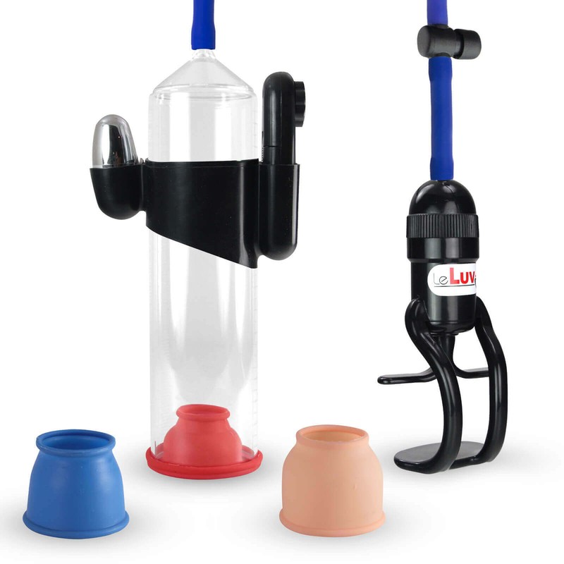 Vibrating Penis Pump LeLuv Zgrip Slippery Hose with 3 Sizes Sleeves