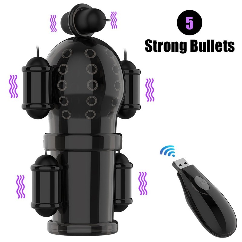 10Speed Penis Head Massager with 360° Particles Male Glans Cock Vibrator Trainer
