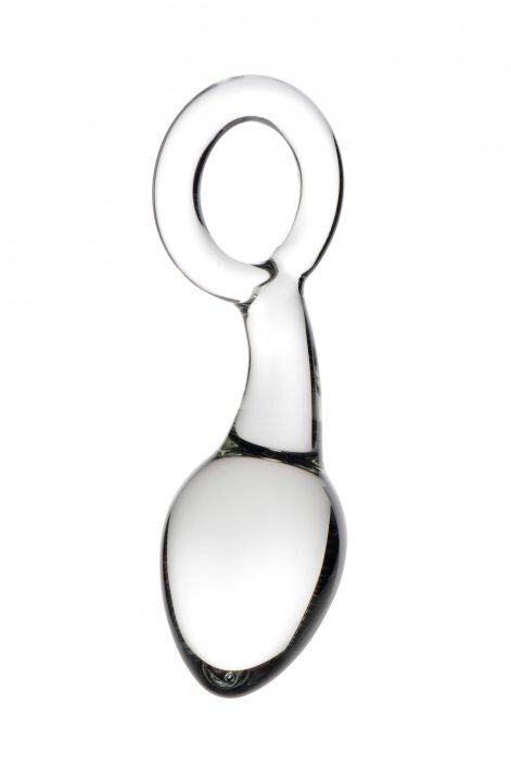 Prisms Devi Pyrex Borosilicate Glass anal plug Clear Curved Toy W/ Control Loop gallery