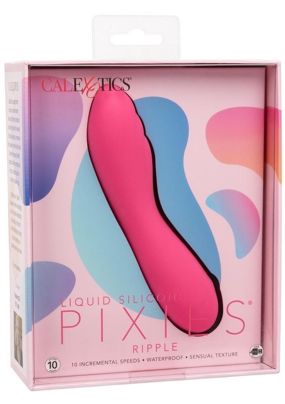 Liquid Silicone Pixies Ripple Rechargeable Vibrator – Pink