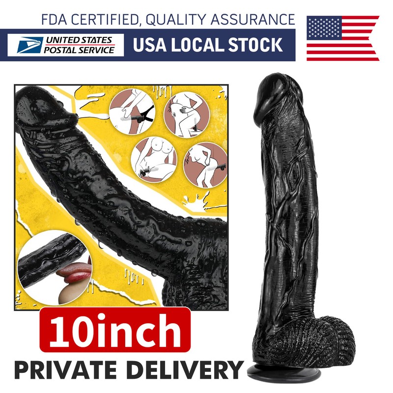 25CM Black Realistic Dildo Suction Cup Big Penis For Adult Sex Toy Masturbation