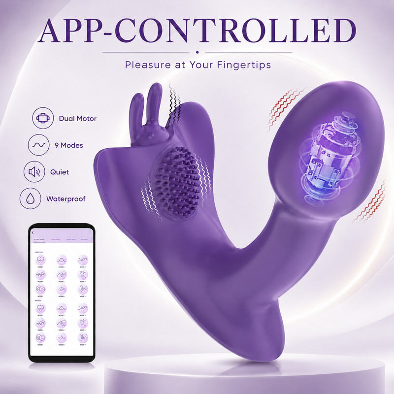 App Controlled Rabbit Vibrator Women Dual Motor Clitoral G Spot Massager