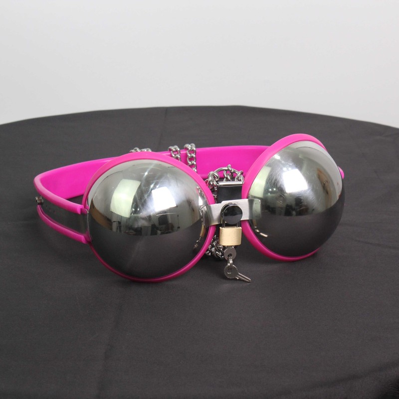 Female Adjustable Lockable Chastity Bra Metal Belt Stainless Steel BDSM Bondage gallery