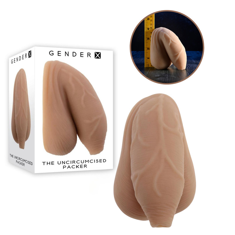 Realistic Penis Veins Uncircumsized Packer Male Strap-On Tucker Adult Sex Toy
