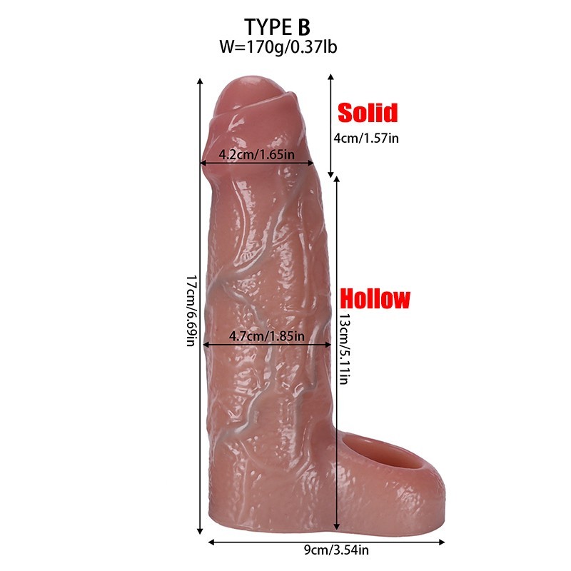 Male Long Cock-Girth-Enlarger-Enhancer Penis-Extension-Extender-Sheath-Sleeve gallery