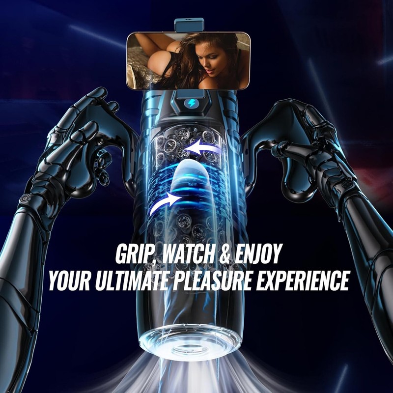 Male Masturbator Sex Toys Adult Toy 7 Thrusting & Rotating Modes with Handle gallery