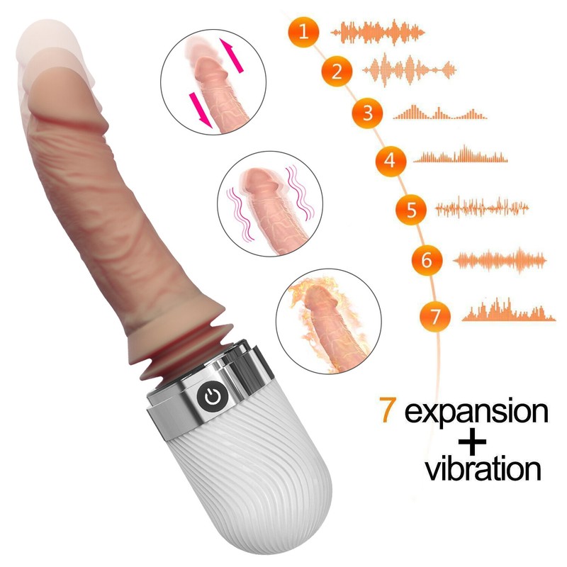 Telescopic Thrusting Penis Dildo Automatic Sex Machine Vibrator Heat Adult Toy