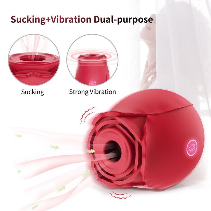 Red Rose Toy Clit Nipple G-Spot Suction Sucking Vibrator Massager For Women Sex gallery
