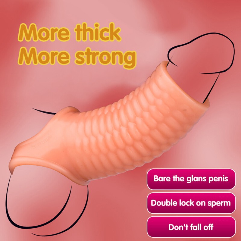 Open Tip Thick Dick Girth Erection Enhancer Glans Penis Sleeve Cock Extender