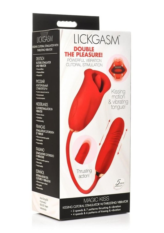 Lickgasm Magic Kiss Kissing Clitoral Stimulator w/ Thrusting Vibrator