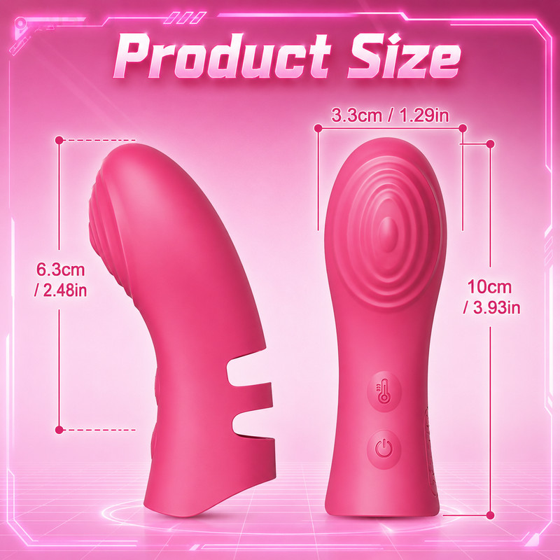 Heating Finger Stimulator Vibrator 10 Modes USB Rechargeable Silicone Massager gallery