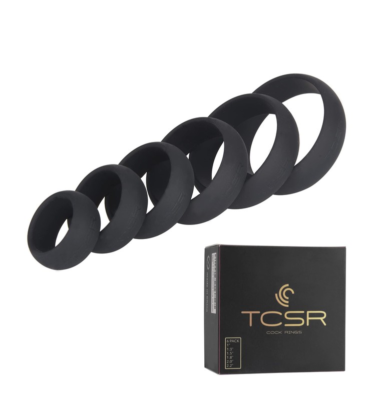 6 Different Size Cock Rings – Medical Grade Soft Silicone Penis Rings – Bette…