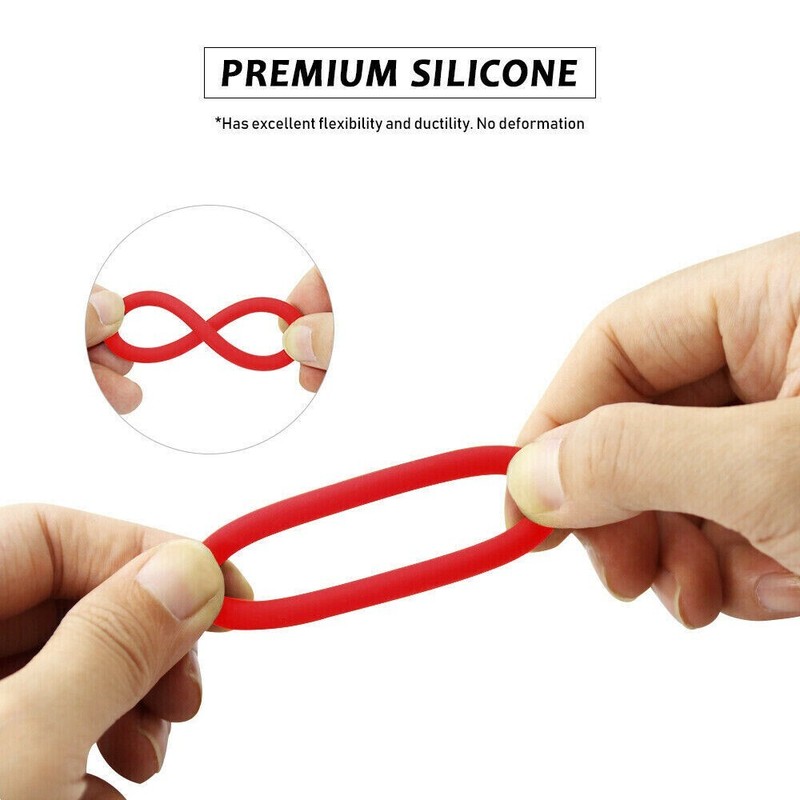Premium 3pcs Cock Ring Penis Rings Enhancer Erectile Sex Toy Mens Enlarger Reuse gallery