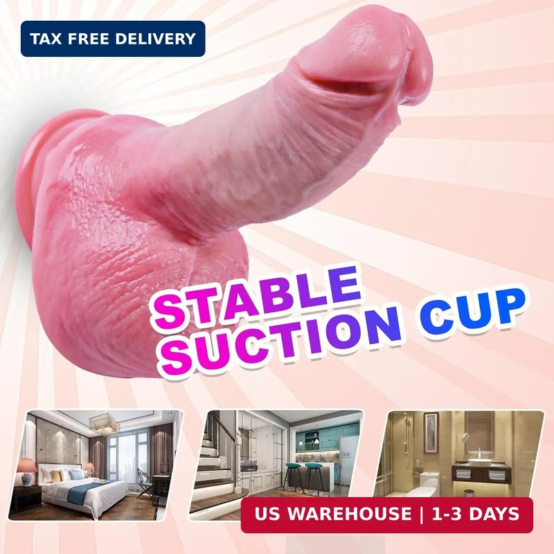 6 Inch Realistic Beginner Small Dildo with Strong Suction Cup, 5" Short Curved S gallery