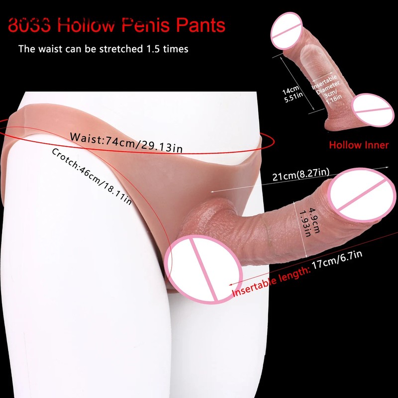 Silicone Dildo Pants High Waist Boxer Shorts With Realistic Penis Sleeve Sex Toy gallery