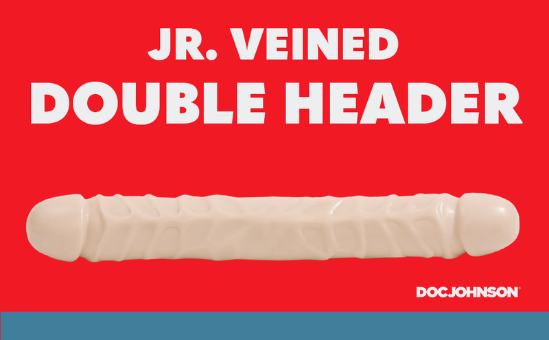 DOC JOHNSON DILDO DOUBLE – JR. VEINED DOUBLE HEADER 12&Prime; – WHITE
