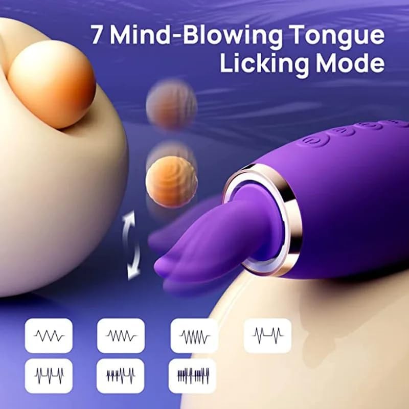 Clit Licker 3-in-1 Heating G-Spot 10 Vibrator,Waterproof Tongue Licking Sex Toy gallery