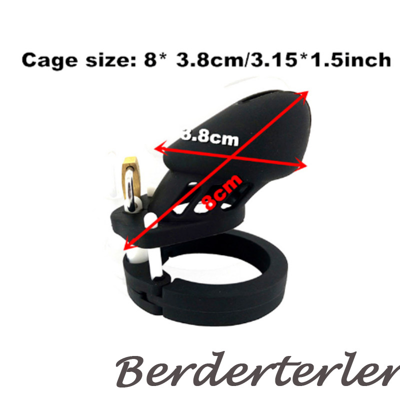 Newest Cobra Male Chastity Device Resin Mamba Chastity Cage Lock Belt 5 Rings gallery