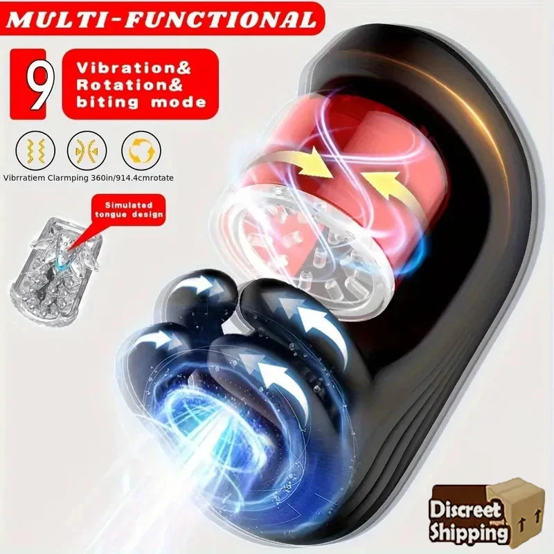 Male Masturbator Penis Training Vibrator with Glans Massaging Tapping Stroker