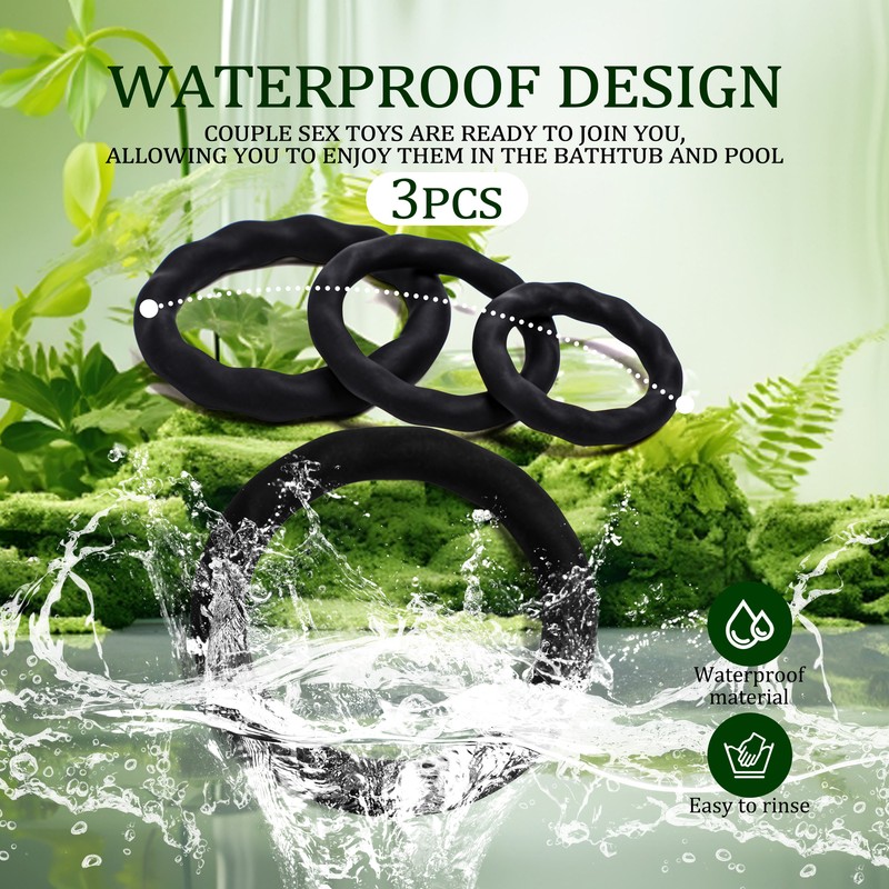 Silicone Male Cock Ring Super Stretchy 3pcs Stay Harder Penis Rings Sex Toys Men gallery