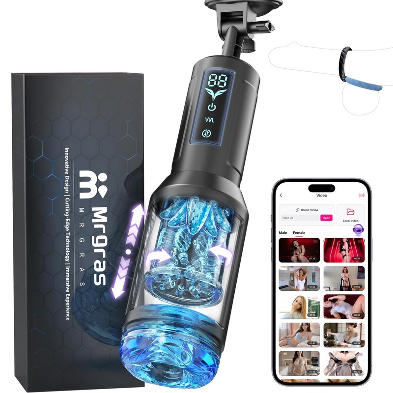 Sex Toys for Men Male Masturbator Mrgras AI & Video Sync OneHanded Grip Adul…