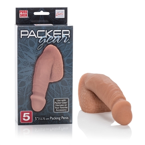 Cal Exotics Packer Gear Male Packing Penis 5&Prime; Brown – Soft Realistic Dildo Dong