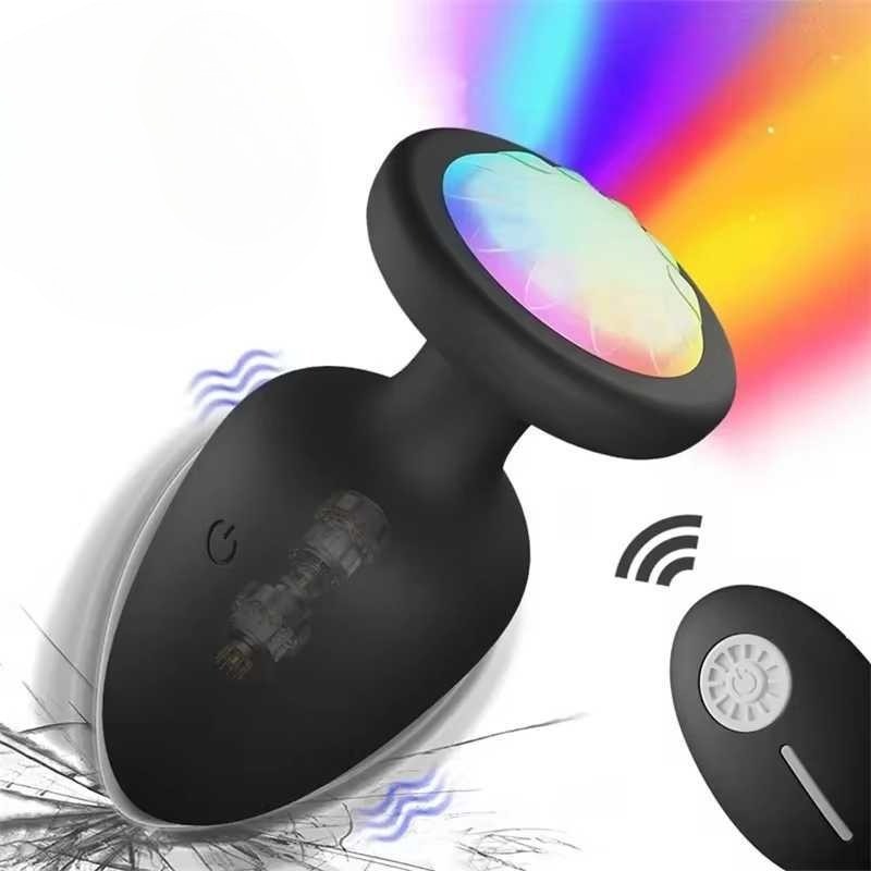 Anal Butt Plug LED Light Up Dildo Vibrator G-spot Massager Sex Toys for Women gallery