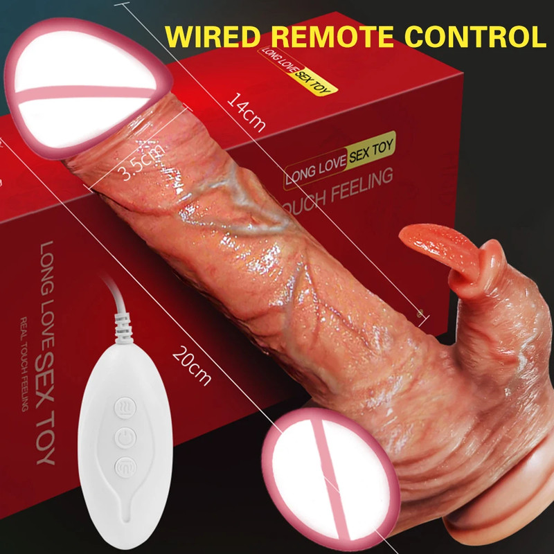 Remote Control Telescopic Rotation Realistic Dildo Vibrator Adult Sex Toys for W gallery