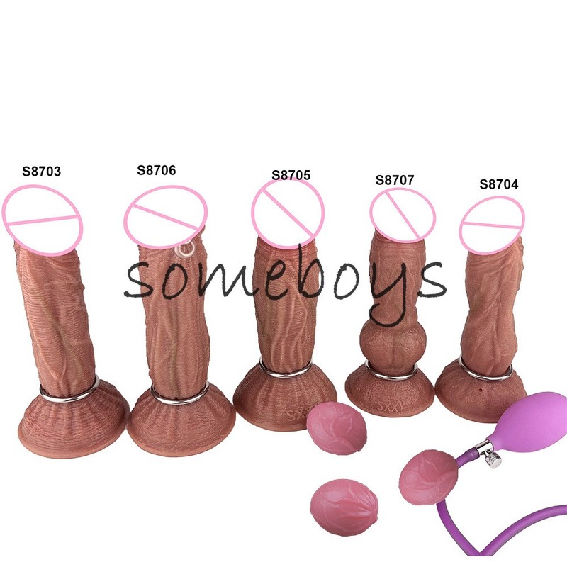 Pneumatic Ovipositor Realistic Lay Eggs Anal Dildo with 5 Eggs Butt Plug Sex Toy gallery