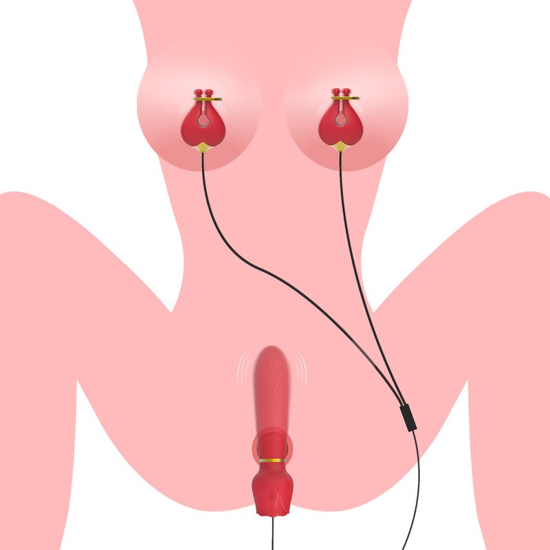 Vibrating Breast Nipple Clamps Clit Clip Vibrator SM Bondage Sex Toy for Women