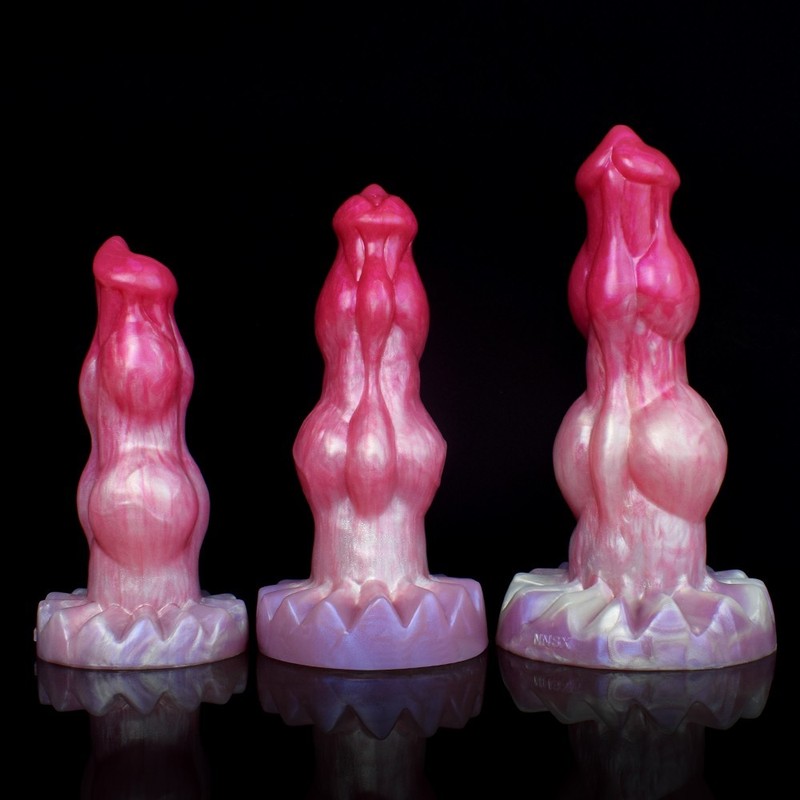 Pink Fantasy Muscle Texture Dildo Double Knots Suction Cup G-spot Adult Sex Toy gallery