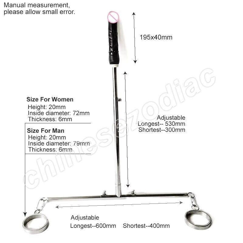 Metal Frame BDSM Device Ankle cuffs Dildo Anal Plug Spreader Open Leg Sex Toys gallery