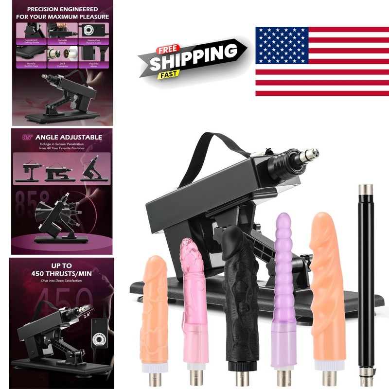 Automatic Sex Machine with 6 Attachments for Adjustable Pleasure and Thrusting