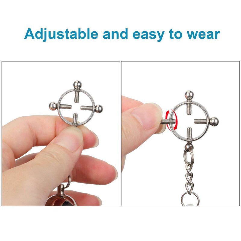 Breast Nipple Clamps Clip Weights Ball BDSM Torture Bondage Sex Toy Play Female gallery