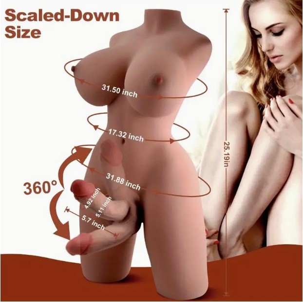 Realistic Sex Toy Shemale Love Torso Doll TPE BIG Penis Trans Adult Toy for Gay gallery