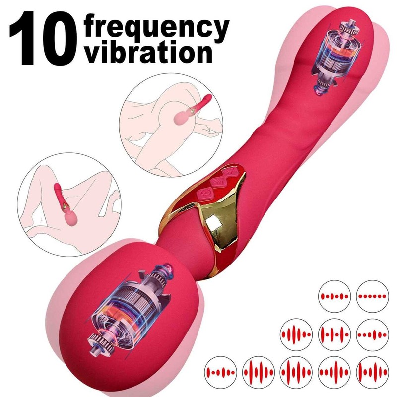 AV Double Head Vibrator Dildo 10 Modes Stick G Spot Vagina Massager Adult SexToy gallery