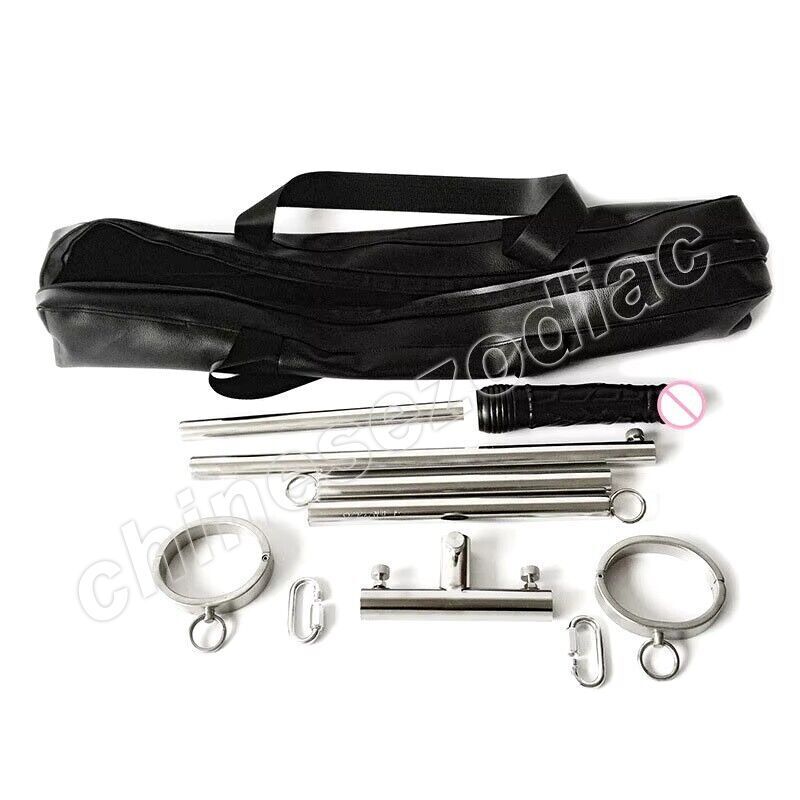 Metal Frame BDSM Device Ankle cuffs Dildo Anal Plug Spreader Open Leg Sex Toys gallery