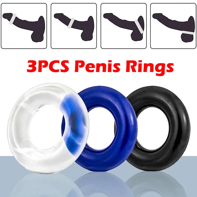 3PCS Cock Ring Stay Harder Penis Rings Last Longer ED Solution Cockring For Men