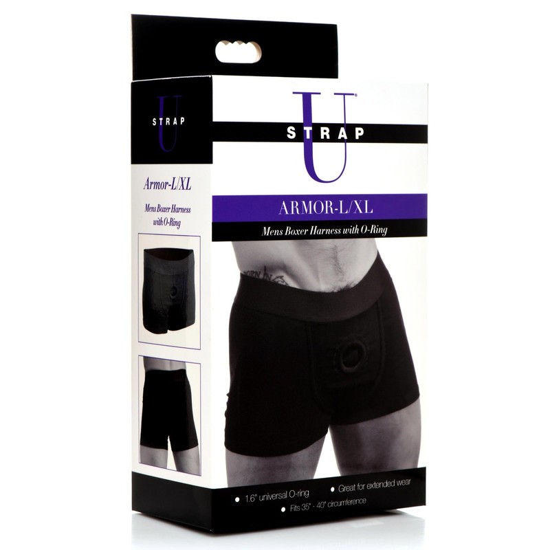 STRAP U Armor Boxer Harness with O-Ring Made with Breathable Cotton Blend for gallery