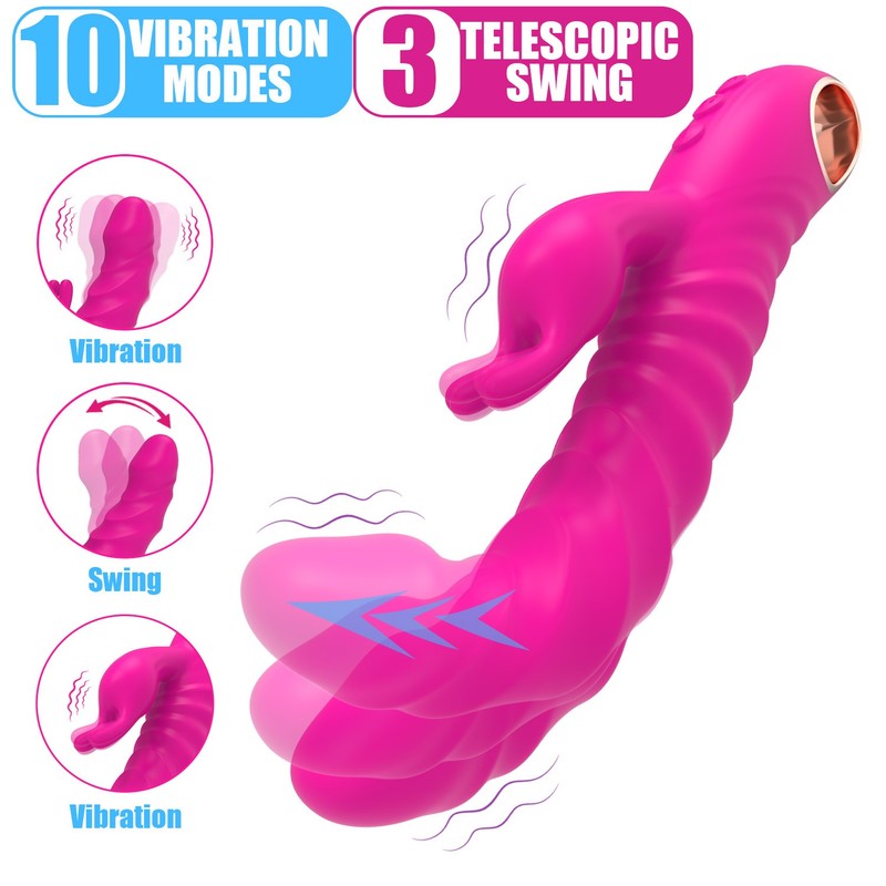 Thrusting Rotating Rabbit Vibrator Dildo G Spot Clit Massager Sex Toys for Women gallery